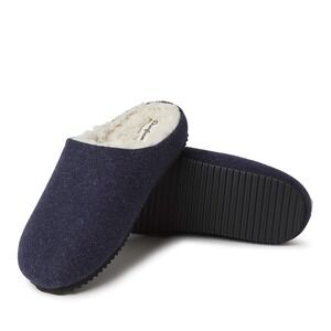 Dearfoams Men's M-(9-10) Microwool Clog with Molded Footbed Slipper Navy 30942